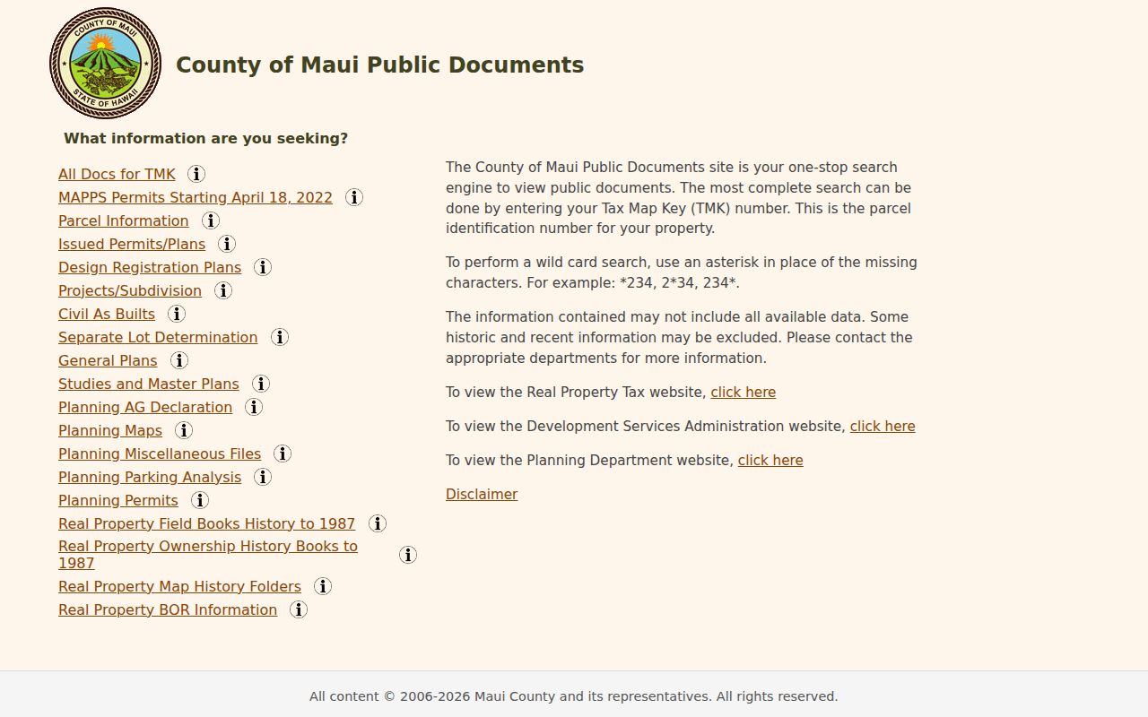 Kahului residents directory Maui public documents