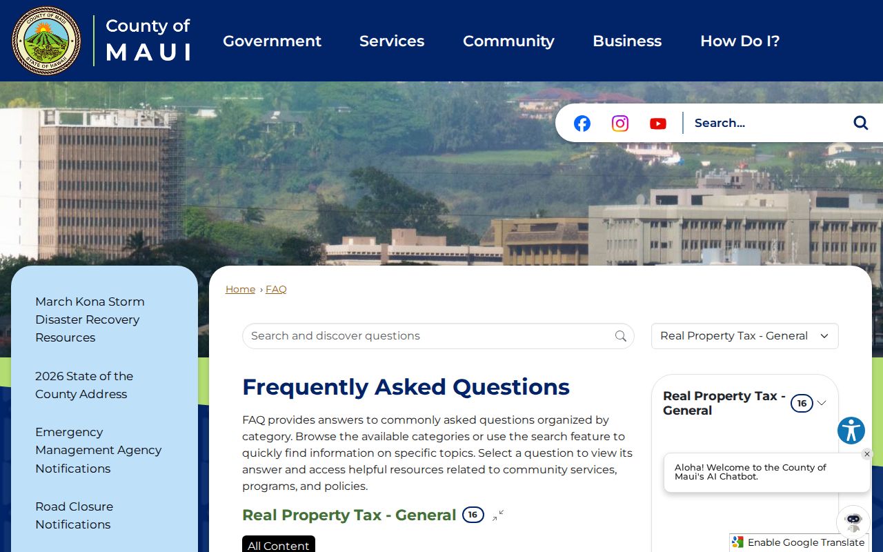 Maui County property search options for checking parcels near Kahului neighbors